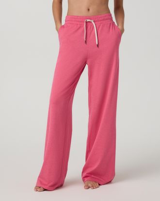 Vuori Clothing Halo Essential Wideleg Pants - Shorts | Sunset Pink Heather | XS, Size Extra Small