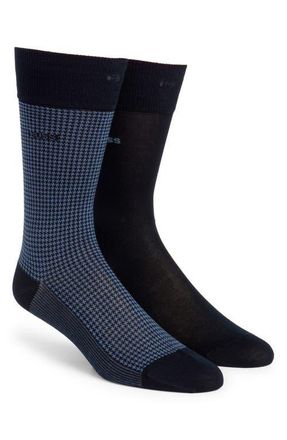 BOSS Assorted 2-Pack Dress Socks in Dk Bu at Nordstrom, Size 7-13
