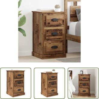 vidaXL Comodino in legno - Armadio da Notte con cassetto Legno vecchio 39 x 39 x 67,5 cm