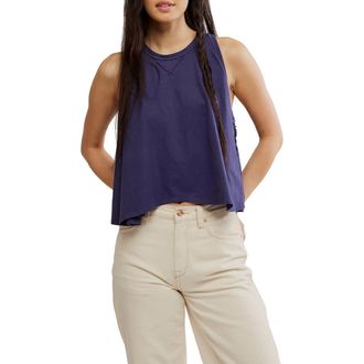 Free People Hialeah Cotton Trapeze T-Shirt in Deep Seas at Nordstrom Rack, Size X-Large