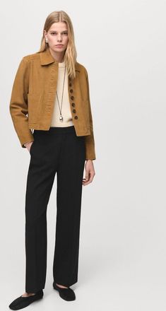 Mango Pantaloni diritti vita alta nero - Donna - 38 - MANGO