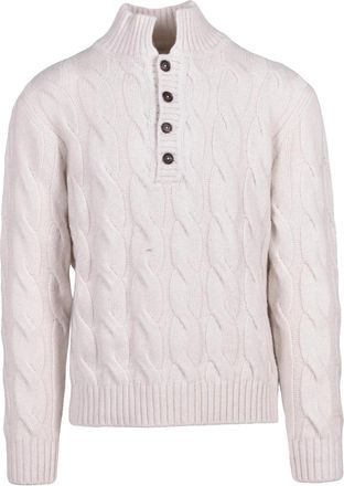 Eleventy Textured Cable Knit Sweater With Ribbed Details