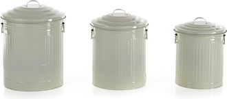 tomasucci Set of 3 AMERIKA mini waste bins, ivory
