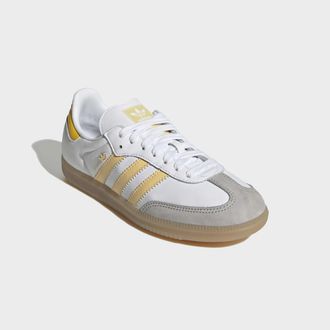 adidas Sneaker ADIDAS ORIGINALS SAMBA OG, Damen, Gr. 38,5, cloud wei&szlig;, orange tint, eqt gelb, Leder, Schuhe Sneaker