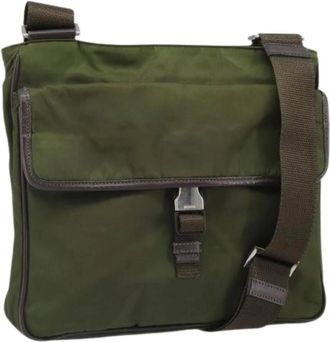 Prada Pre-owned Cross Body Bags, female, Green, Size: ONE SIZE Pre-owned Vintage Nylon Cross Body Bag