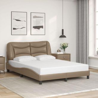 vidaXL Estructura Cama Sin Colch&oacute;n Cuero Sint&eacute;tico Capuchino 140x190cm Vidaxl