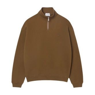 Lacoste Hoodies & sweatvesten, Heren, Bruin, XL, Sweatshirt met hoge hals en rits