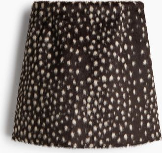 H&M Flauschiger Jupe - Brown