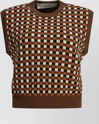 Golden Goose wool checked sleeveless knit vest