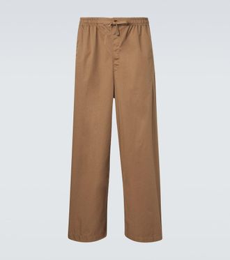 Christophe Lemaire Pantalones anchos de sarga de algod&oacute;n