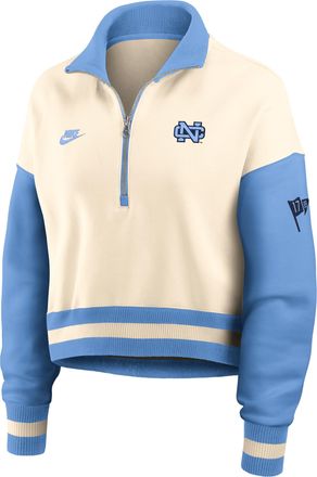Nike North Carolina Legacy Nike Womens College Cropped Oversized 1/4-Zip Crew in Brown | 03O80KONNCV-A6C