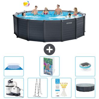 Intex Piscina Graphite Panel Redonda - 478x124 Cm - 8-piezas S596