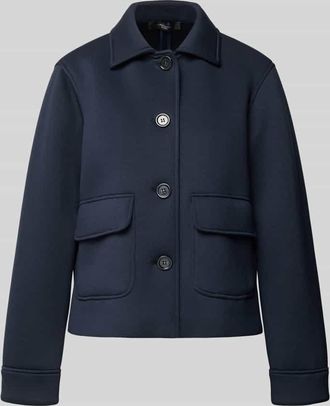 Max Mara Regular Fit Jersey-Jacke mit Viskose-Anteil Modell PERLE in Marine, Gr&ouml;&szlig;e L