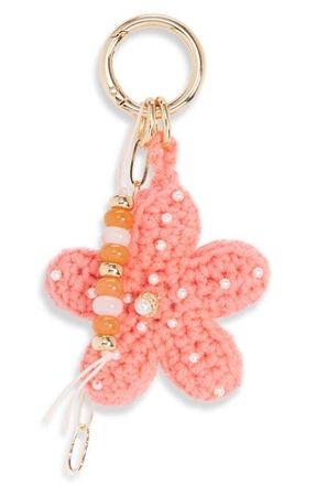 Chelsea28 Starfish faux Pearl Crochet Bag Charm in Orange Multi- Gold at Nordstrom