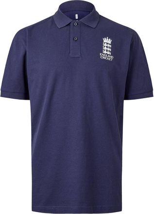 Castore Geribbeld poloshirt voor heren van het Engelse cricketteam (Marine)