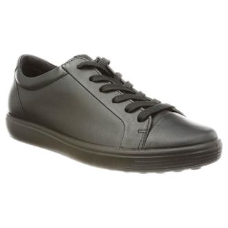 Ecco Ecco Soft 7 470303 Leather Womens Low Top Trainers - Black - Size:UK 5-5.5