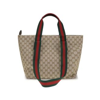 Gucci GG Supreme Canvas Tote met Web Stripe - Heren - Tassen - Beige - Maat: ONE Size