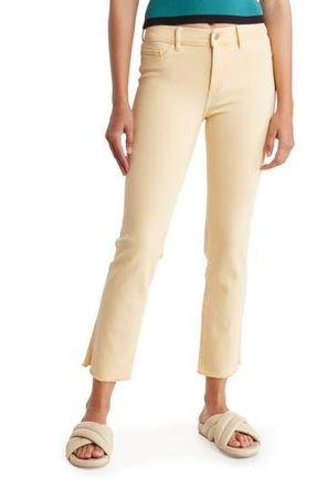 DL1961 Ankle Crop Fray Hem Jeans in Butterscotch Raw at Nordstrom Rack, Size 24