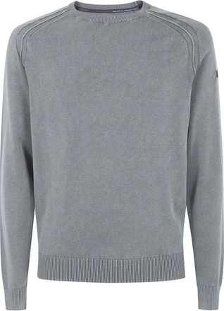Roberto Ricci Design Techno Wash Round 14 Knit - Heren - Ronde hals truien - Groen - M - Katoen - Truien & Vesten