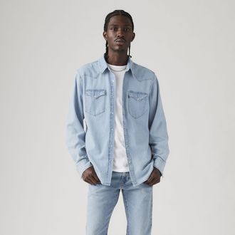 Levi's Classic Western Standard Shirt - Mens - XL - Blue