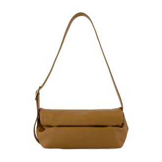 Jil Sander Womens Leather Calfskin Shoulder Bag Khaki