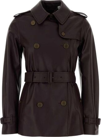 Burberry Kensington Trench Jacket - Dames - Trenchcoats - Paars - 2XS - Leer - Jassen