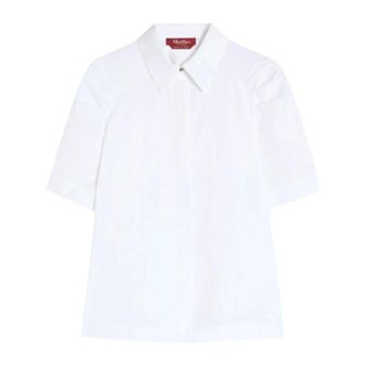 Max Mara Shirts, female, White, Size: S Cotton poplin shirt