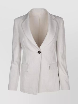 Brunello Cucinelli cotton linen single-breasted blazer
