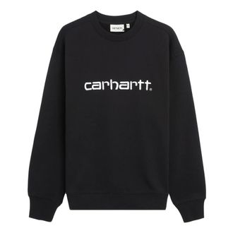 Carhartt Work in Progress Hoodies & sweatvesten, Dames, Zwart, XS, Katoen, Zwart Wit Crew Sweatshirt