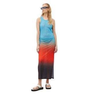 Won Hundred Kleedjes, Dames, Veelkleurig, XS, Polyester, Rechte Maxi Jurk
