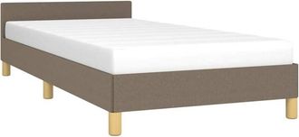 vidaXL Estructura de cama con cabecero sin colchón tela taupe 80x200cm Vidaxl