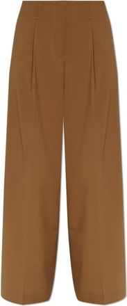 Lacoste Runway Wide Fit Wool Blend Pants - Dames - Wijde Broeken - Bruin - XS - Katoen - Broeken