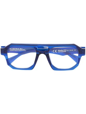 Kuboraum pilot-frame glasses - unisex - Acetate - 53 - Blue