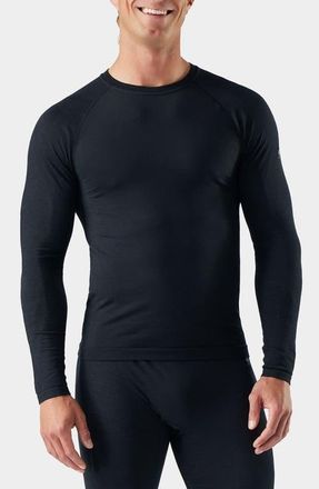Smartwool Intraknit All-Season Merino Base Layer Long Sleeve Crewneck T-Shirt in Black at Nordstrom, Size Xx-Large