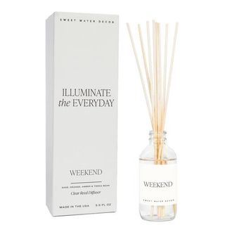 Sweet Water Decor Clear Glass Reed Diffuser - Woods & Earthy Scents in Weekend at Nordstrom