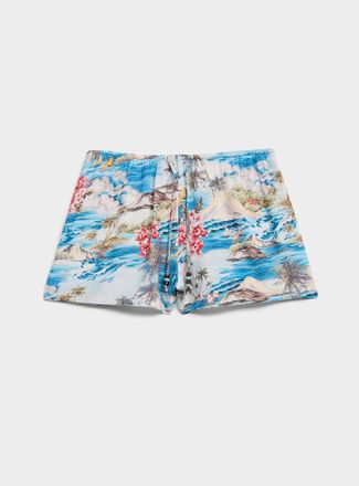 Twik Womens Crinkled elastic-waist mini short
