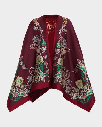 Etro Floral Jacquard Wool-Blend Cape