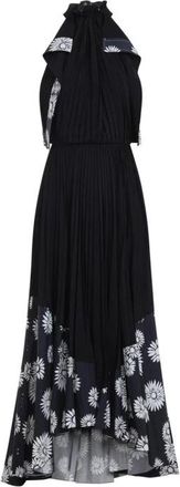 Lanvin Maxi jurk met halter hals en bloemenprint - Dames - Maxi kleedjes - Zwart - XS - Kleedjes