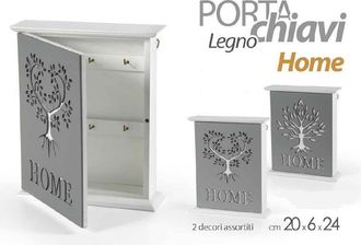 Trade Shop Trade Shop - Porta Chiavi Parete 20x6x24cm Legno Decoro Home Moderno Decori Assortiti 818585