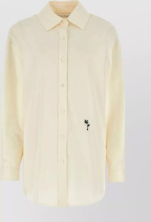 Palm Angels cotton oversized poplin logo-embroidered shirt