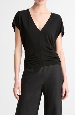 Vince Ruched Dolman Sleeve Top in Black at Nordstrom, Size Xx-Small