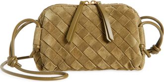 Bottega Veneta Concert Intrecciato Leather Pouch Shoulder Bag in 2856 Mud-Gold at Nordstrom