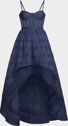 Bcbgmaxazria High-Low Fil Coupe Corset Gown