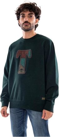 Timberland Sudadera con cuello redondo Patchwork T Applique BB - Sweatshirts & Hoodies - Hombre - Verde - XL
