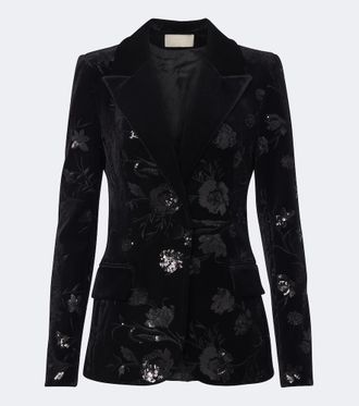 Elie Saab Sequined velvet blazer