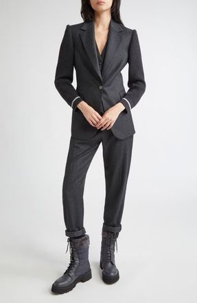 Eleventy Soft Slim Fit Pants in 15 Smoke Gray Melang at Nordstrom, Size 10 Us