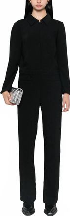 BA&SH Omiza Long Sleeve Straight Leg Jumpsuit In Black