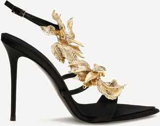 Giuseppe Zanotti Incanto silk satin Sandals with foliage jewel detail Female 40