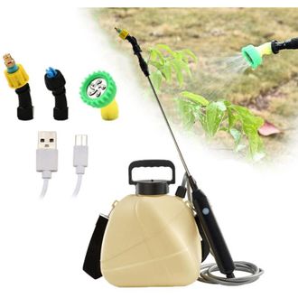 OEM Pulverizador El&eacute;ctrico De 5 Litros A Bater&iacute;a Con Mango Recargable, Mango Telesc&oacute;pico De 91 Cm, 3 Boquillas Y Correa Ajustable Para El Hombro (amarillo