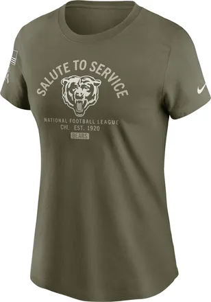 Nike Chicago Bears Salute to Service Sideline Nike Womens NFL T-Shirt in Brown | NKAF2DHA26-PH3